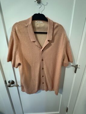 Marine Layer Peach Knit Short-Sleeve Button Cardigan